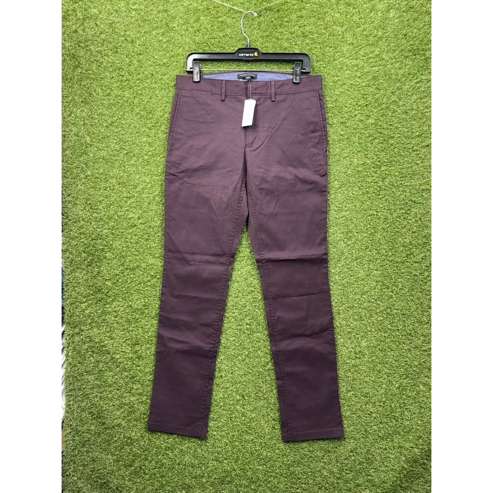 Banana Republic Chino Pants Mens 31x32 Burgundy Preppy Fulton Skinny Fit NWT